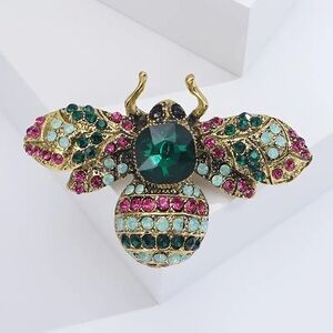 Queen Bee Glass Inlaid Shiny Brooch/Pin